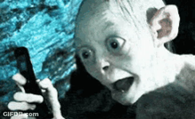 Gollum Taking Selfie With Phone GIF