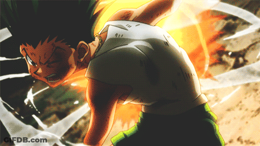 Gon Freecss Powerful Punch To The Ground GIF