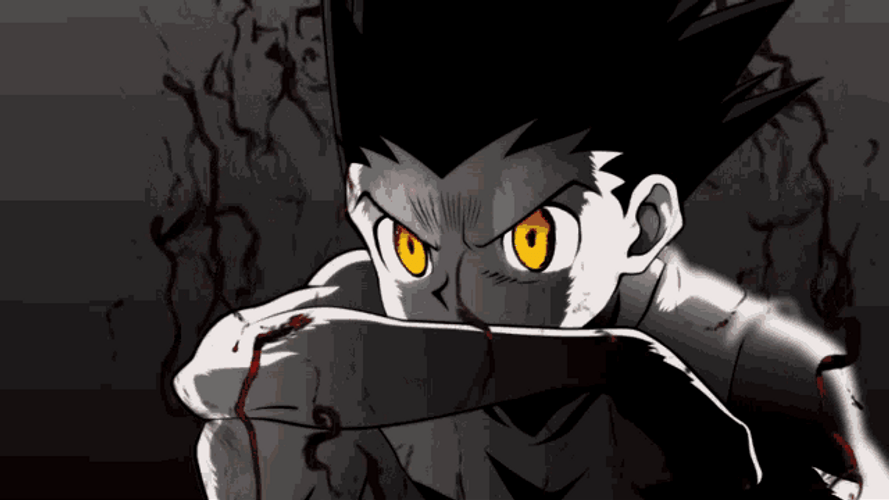 Gon Freecss Serious Stare Animated Art GIF