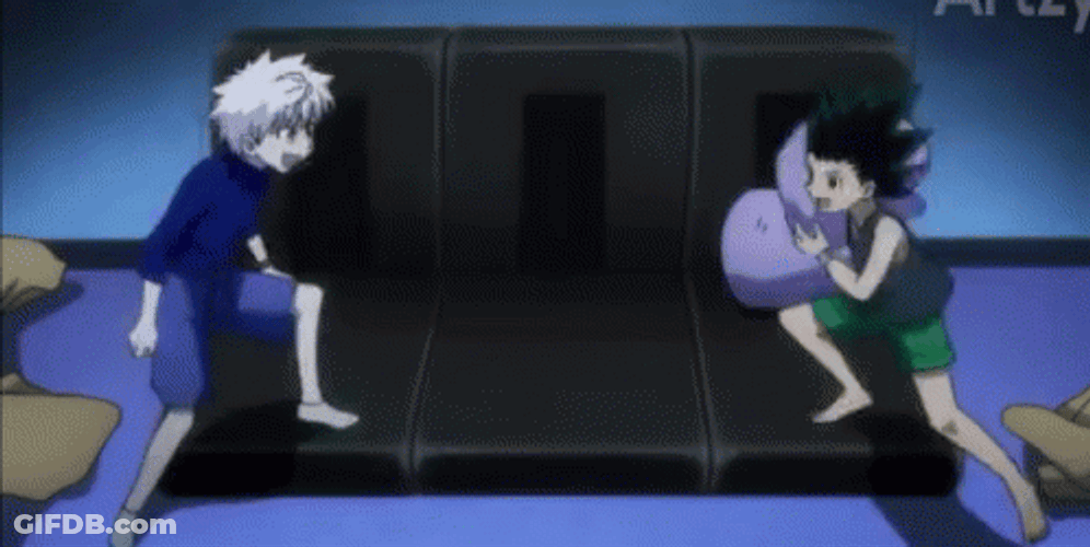 Gon Killua Pfp Throwing Pillows GIF
