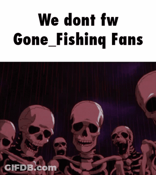 Gone Fishing Skeleton On Fan Meme GIF