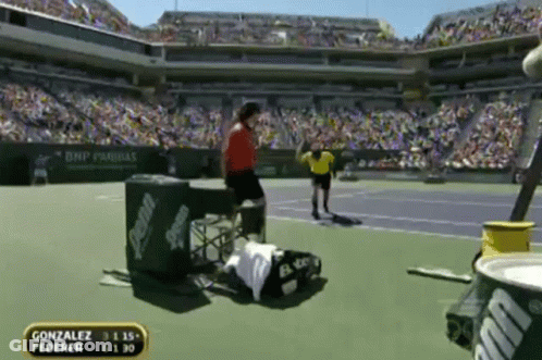 González Vs Federer Tennis Match GIF