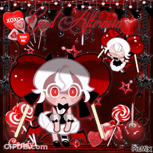 Good Afternoon Cartoon Character And Candy GIF