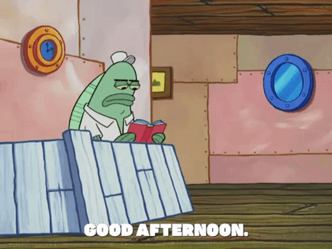 Good Afternoon Drained Spongebob GIF