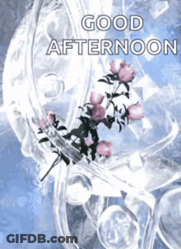 Good Afternoon Greeting Card With Flowers GIF