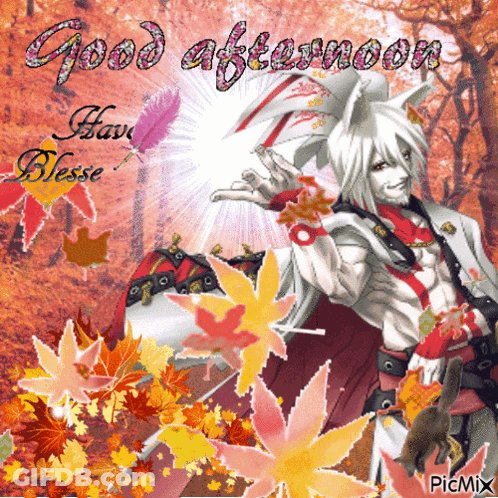 Good Afternoon Greeting Card With Wolf GIF