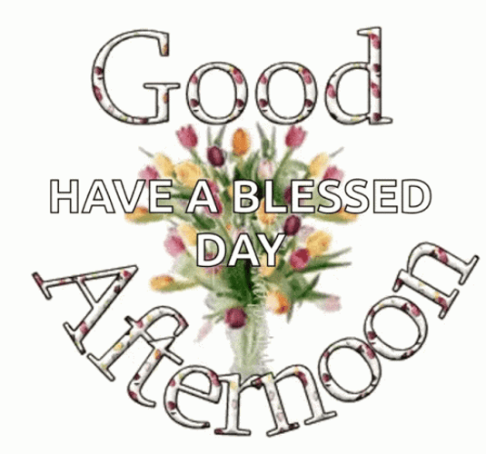 Good Afternoon Happy Monday Glittery Bouquet GIF