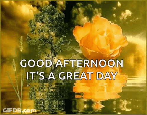 Good Afternoon It's A Great Day Card With Yellow Flower GIF