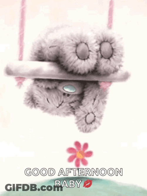 Good Afternoon My Love Bear On Swing GIF