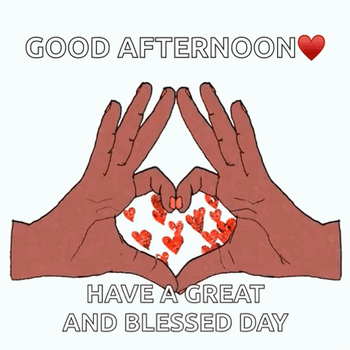 Good Afternoon My Love Hand Heart GIF