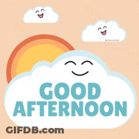 Good Afternoon Sign With Smiling Cloud And Sun GIF