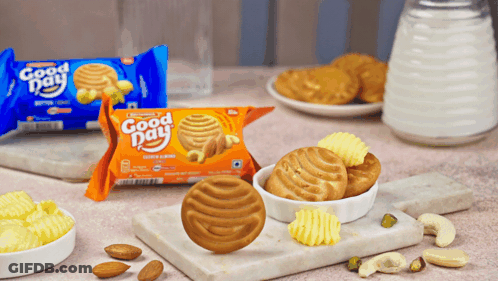 Good Day Cookies Package Next To Bowl Of Cookies GIF