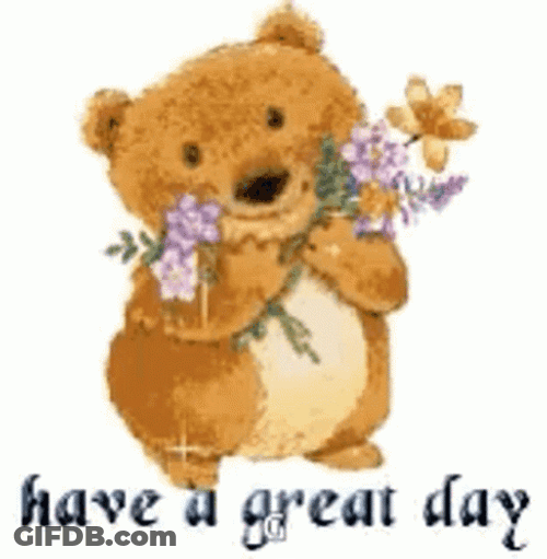 Good Day Flower Bear Sparkle GIF