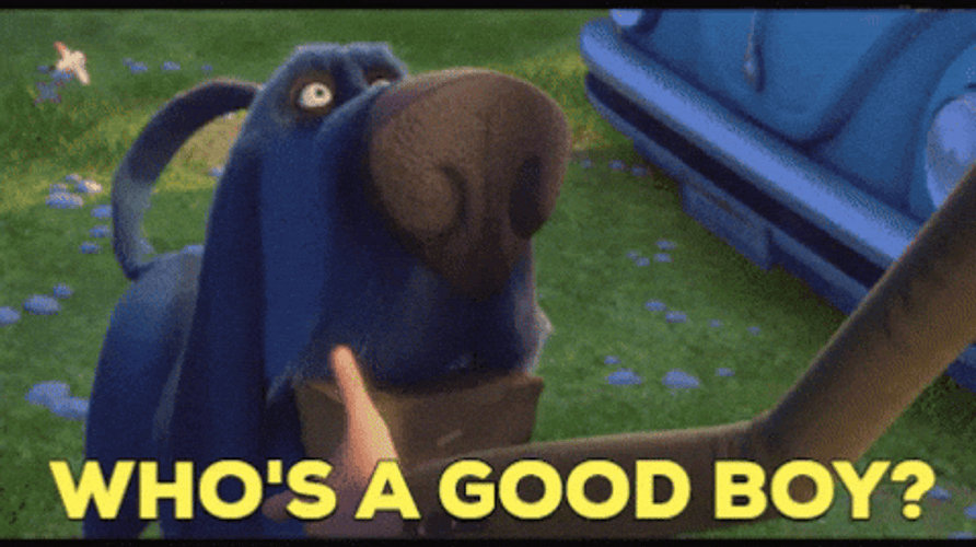 Good Dog Licking Head Pat Animation GIF