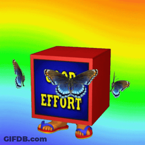 Good Effort Nice Work Butterfly GIF