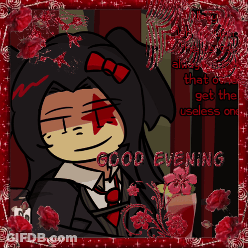 Good Evening Greeting Card Girl In Suit GIF