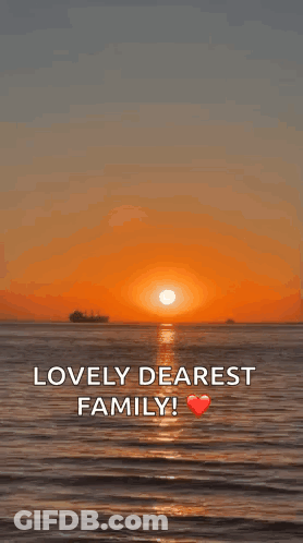 Good Evening Greeting Card With Sunset Over Ocean GIF