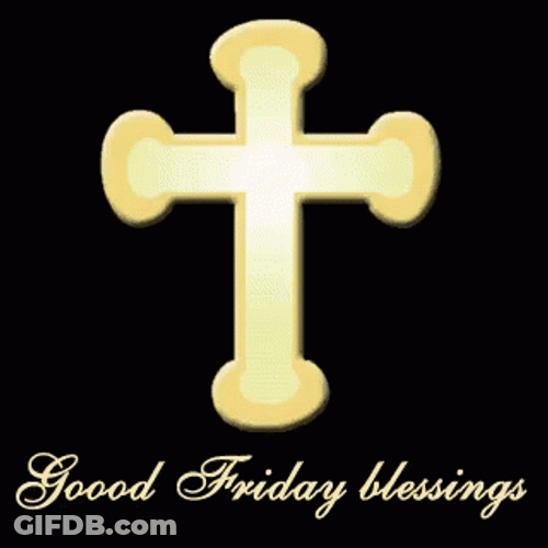 Good Friday Blessings Glowing Cross GIF