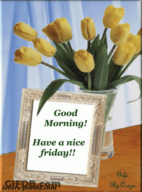 Good Friday Morning Nice Friday Yellow Tulips GIF