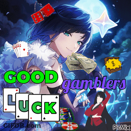 Good Gamblers Luck Poster With Girl GIF
