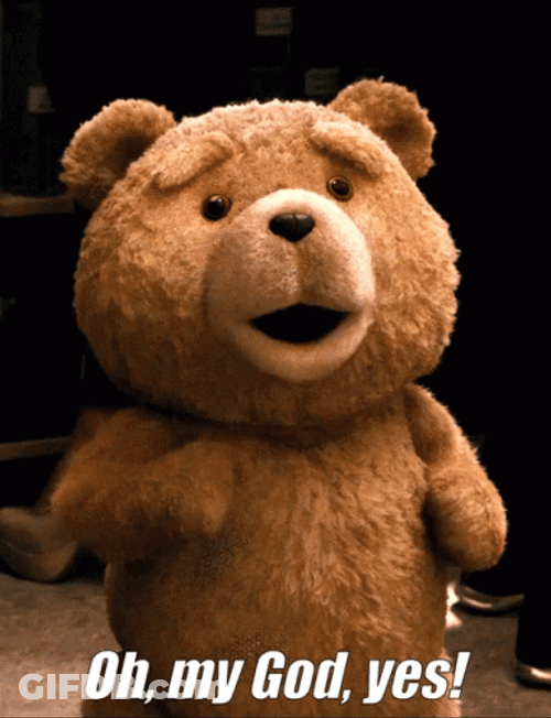 Good God Happy Bear GIF