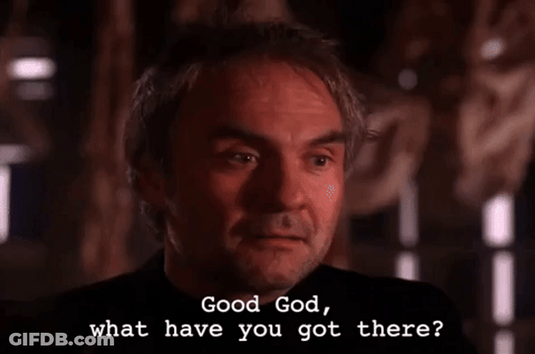 Good God Man Moving Back GIF