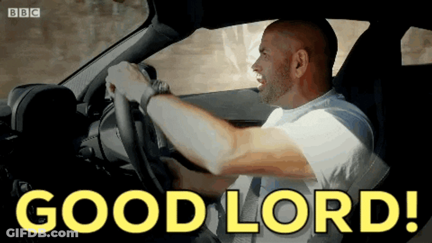 Good God Nervous Man Driving GIF