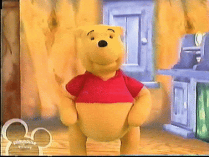 Good Looking Winnie The Pooh Touching Toes Morning Exercise GIF