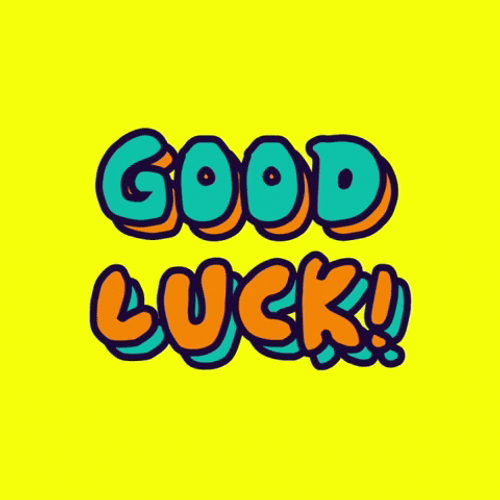 Good Luck Cute Cartoon Text GIF