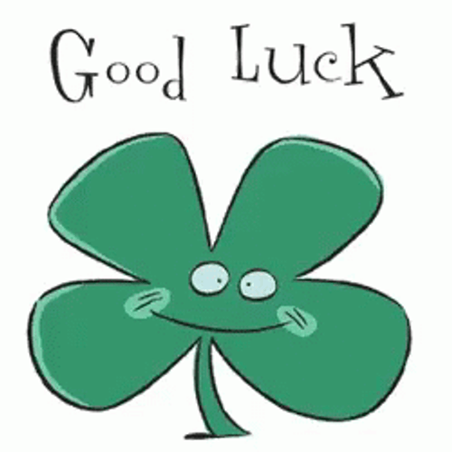 Good Luck Four-Leaf Clover GIF