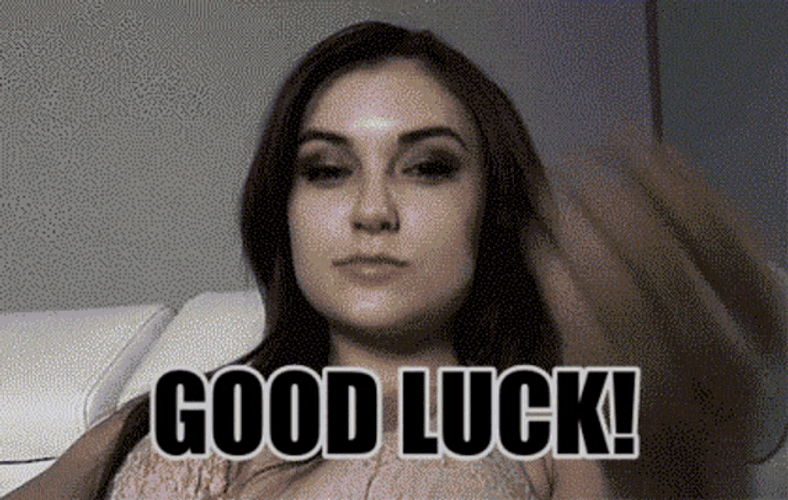 Good Luck Girl Flying Kiss GIF