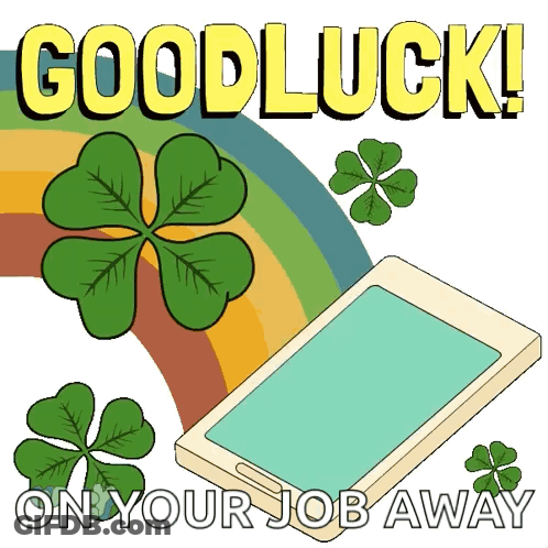 Good Luck On Your Job Sticker With Cell Phone GIF