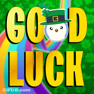 Good Luck Poster Snowman In Leprechaun Hat GIF