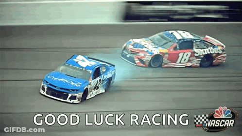 Good Luck Racing Above Race Cars GIF