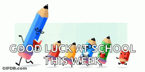 Good Luck School Sign With Pencils GIF