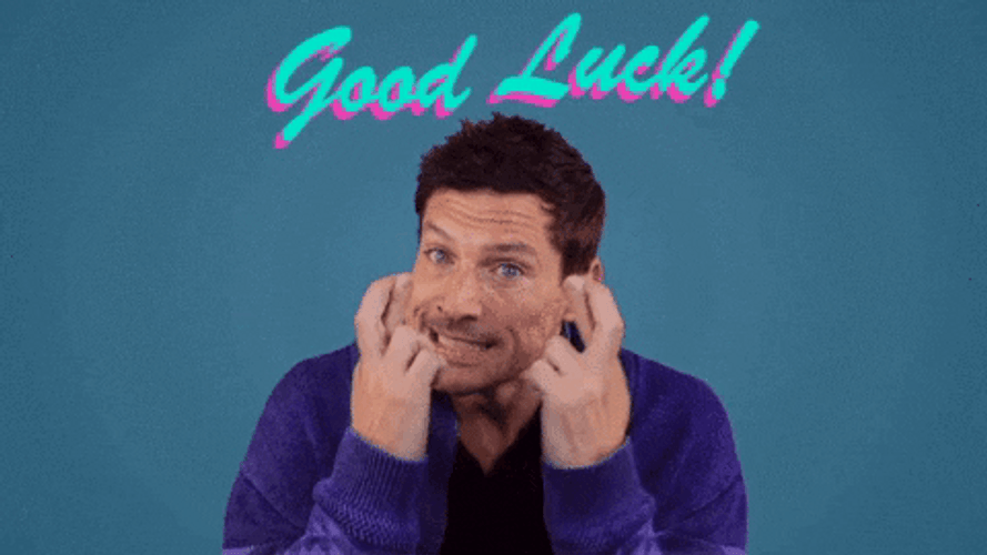 Good Luck Simon Rex Fingers Crossed GIF
