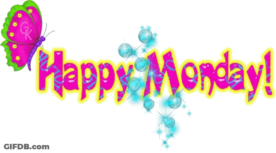 Good Monday Morning Butterfly Bubbles GIF