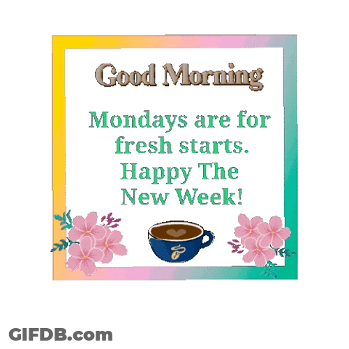 Good Monday Morning Happy New Week GIF