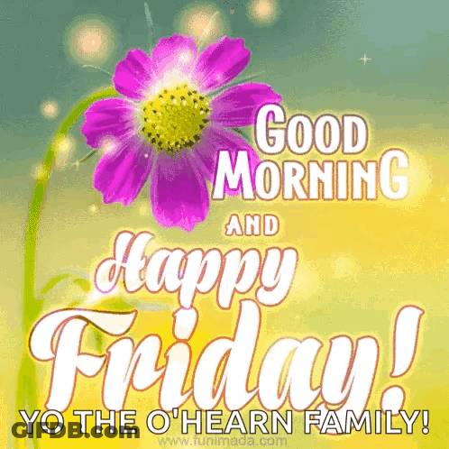 Good Morning And Happy Friday With Purple Flower GIF