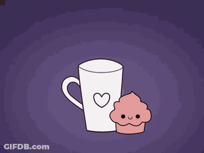 Good Morning Animated Coffee With Cupcake GIF