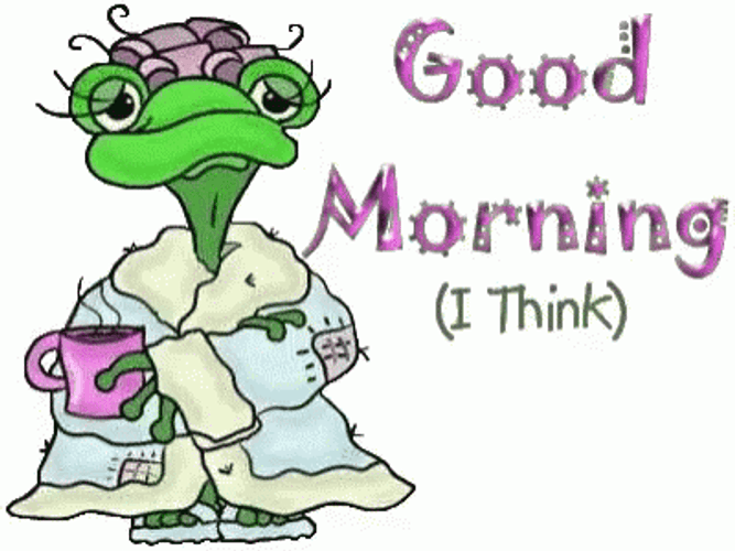 Good Morning Animated Girly Frog GIF
