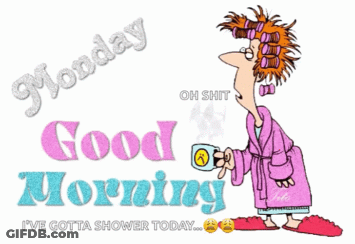 Good Morning Animated Monday Shower GIF