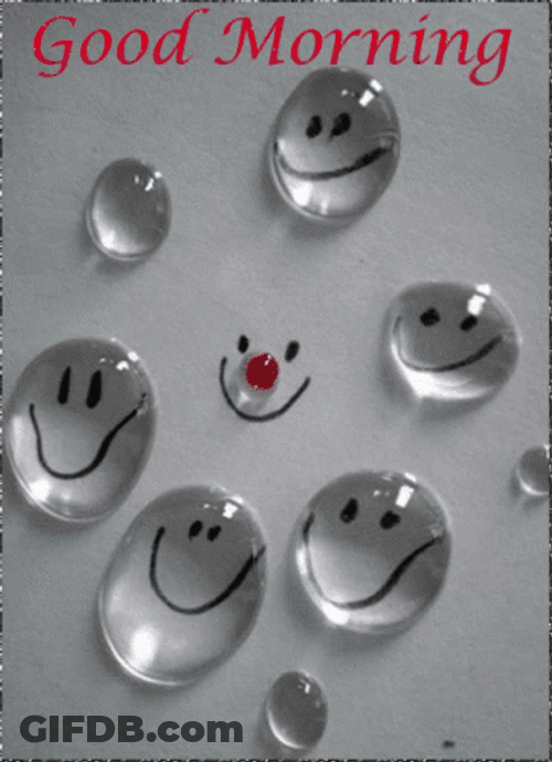 Good Morning Animated Rain Drop GIF