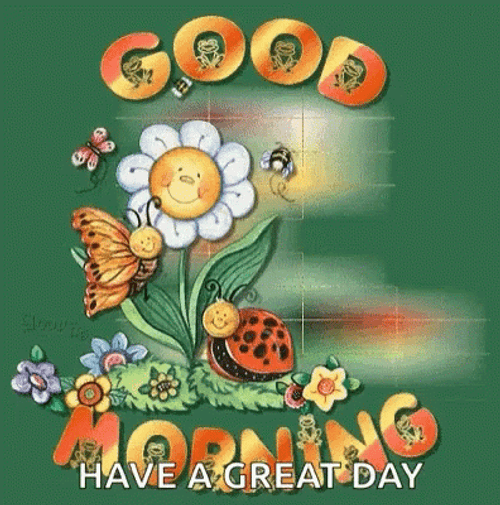 Good Morning Animated Sunflower Plants GIF