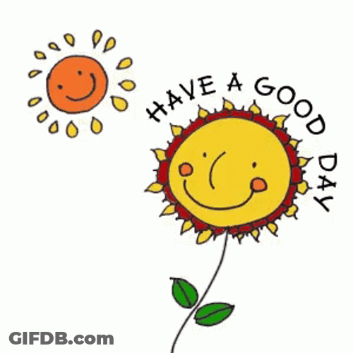 Good Morning Animated Sunflower Stem GIF
