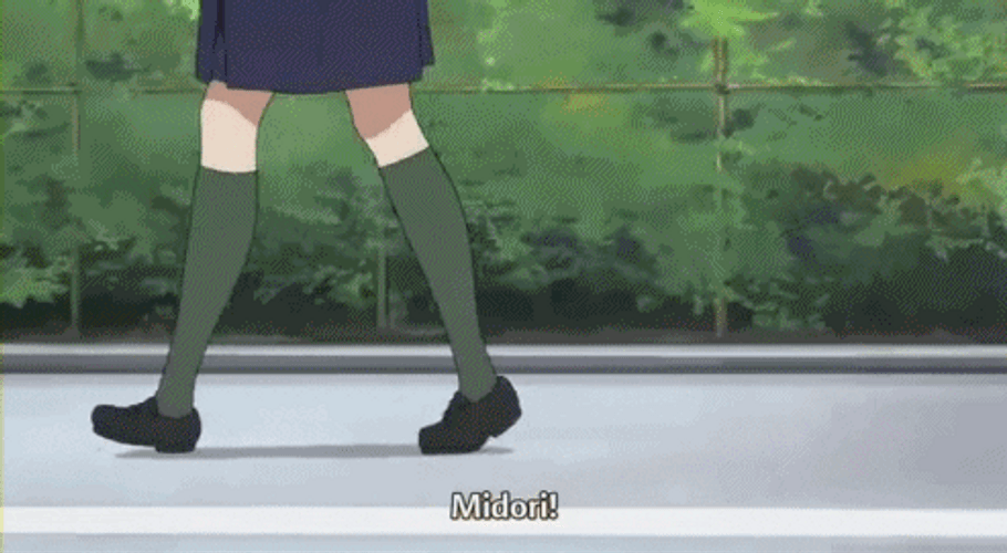 Good Morning Anime Midori Walking School GIF