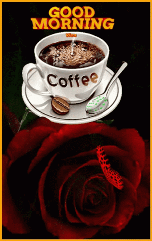 Good Morning August Red Butterfly GIF