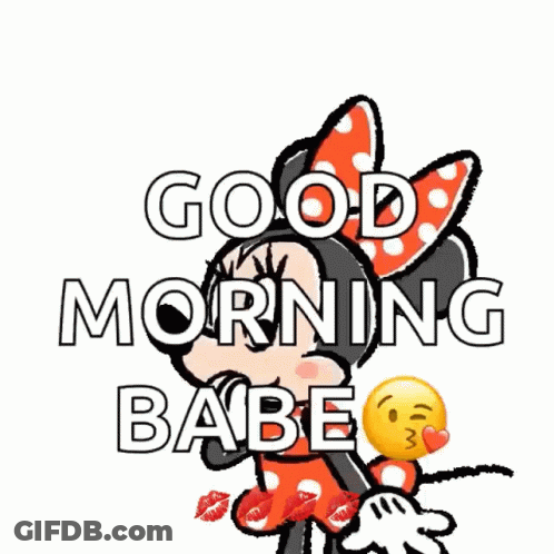 Good Morning Babe Heart With Kissing Face GIF