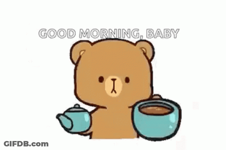 Good Morning Baby Bear Offering Coffee GIF