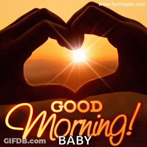 Good Morning Baby Greeting Card With Heart Hand GIF